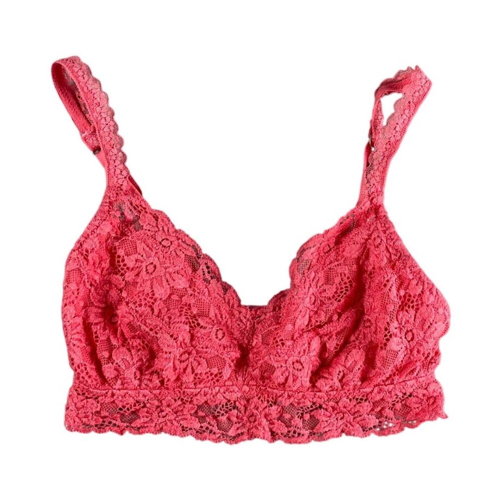Aerie Bralette Womens XXS Pink Unlined Lace Floral Adjustable Strap